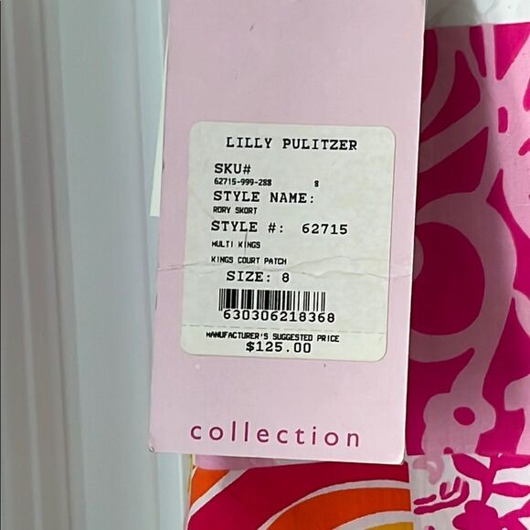 Lilly Pulitzer Palm Beach Rory Skort Multi Kings King Court Patch  SZ 8 Stretch - Picture 9 of 14